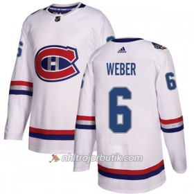 Män Ishockey Montreal Canadiens Tröja Shea Weber 6 Adidas 2017-2018 Vit Classic Authentic